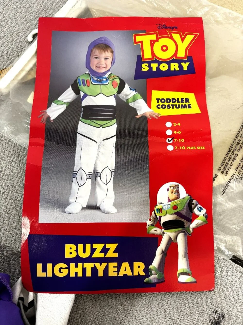 Vtg Buzz Lightyear Toy Story Costume Sz 7-10 NWT NOS